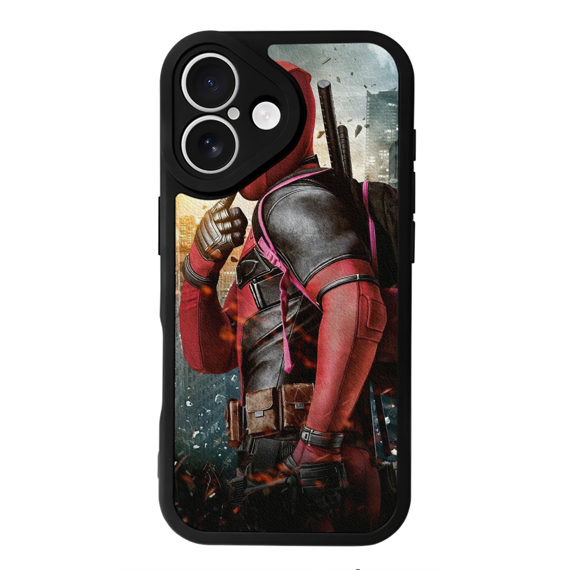 （画像用） Deadpool デッドプール 【iPhone 16シリーズ対応】シリコンスマホケース（レザー調） 材質：シリコン